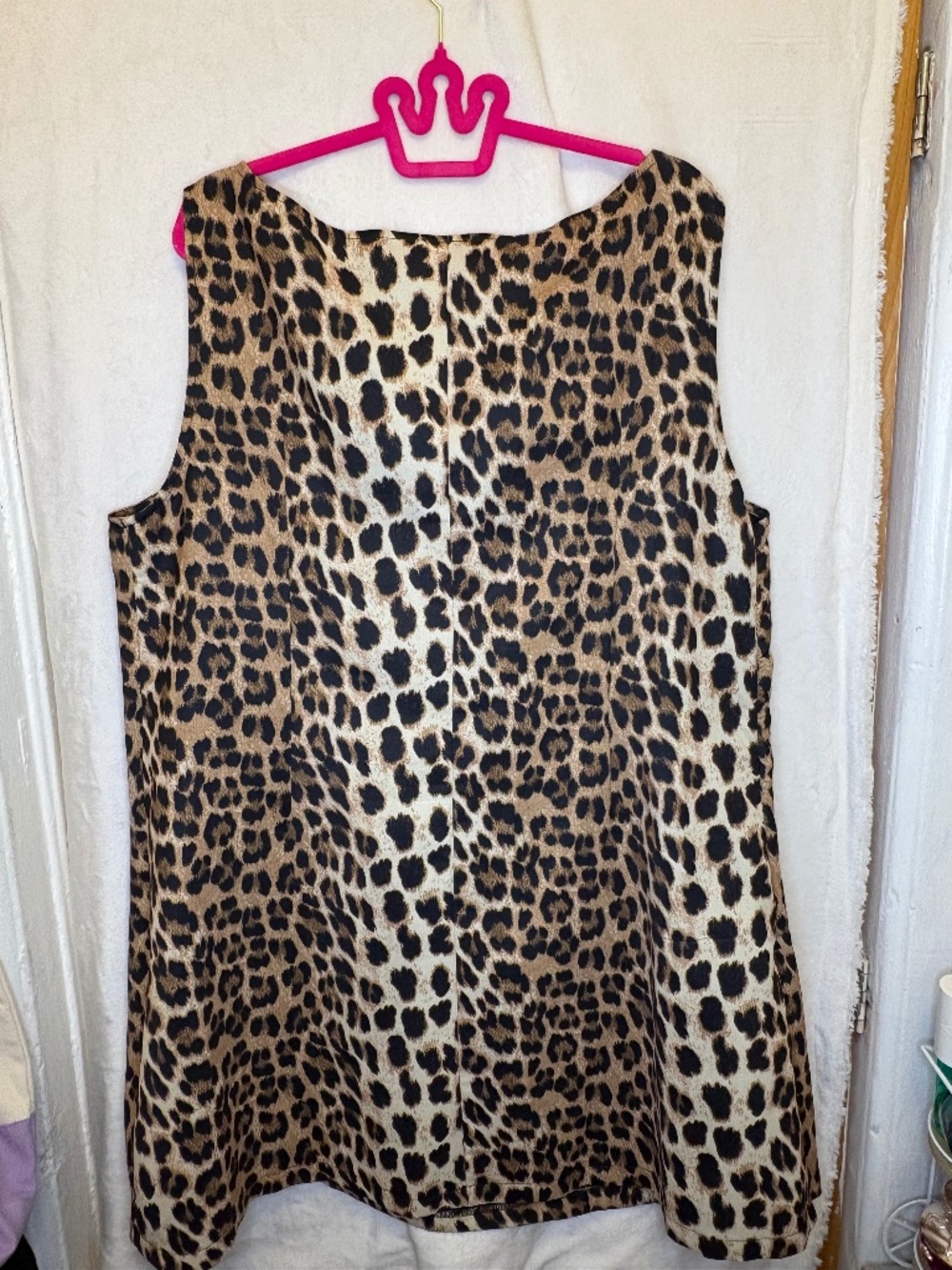 Cider Leopard Print Mini Dress 3XL Structured Sleeveless Animal Print Dress